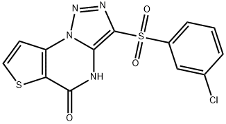 3-[(3-Chlorophenyl)sulfonyl]thieno[2,3-e][1,2,3]triazolo[1,5-a]pyrimidin-5(4H)-one Structure