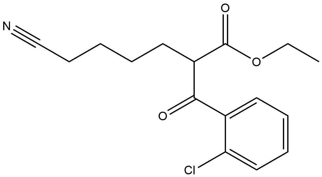 Benzenepropanoic acid, 2-chloro-α-(4-cyanobutyl)-β-oxo-, ethyl ester Structure