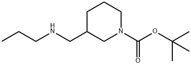 1-Piperidinecarboxylic acid, 3-[(propylamino)methyl]-, 1,1-dimethylethyl ester Structure