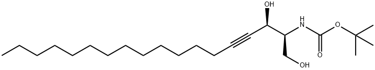 Carbamic acid, N-[(1S,2R)-2-hydroxy-1-(hydroxymethyl)-3-heptadecyn-1-yl]-, 1,1-dimethylethyl ester Structure