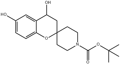 Spiro[2H-1-benzopyran-2,4'-piperidine]-1'-carboxylic acid, 3,4-dihydro-4,6-dihydroxy-, 1,1-dimethylethyl ester Structure