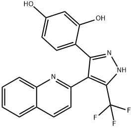 4-(4-(Quinolin-2-yl)-5-(trifluoromethyl)-1H-pyrazol-3-yl)benzene-1,3-diol Structure