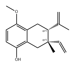 1-Naphthalenol, 7-ethenyl-5,6,7,8-tetrahydro-4-methoxy-7-methyl-6-(1-methylethenyl)-, (6R,7S)-rel- Structure