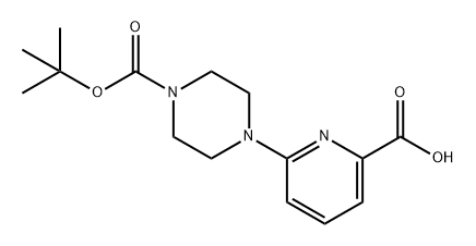 1-Piperazinecarboxylic acid, 4-(6-carboxy-2-pyridinyl)-, 1-(1,1-dimethylethyl) ester 구조식 이미지