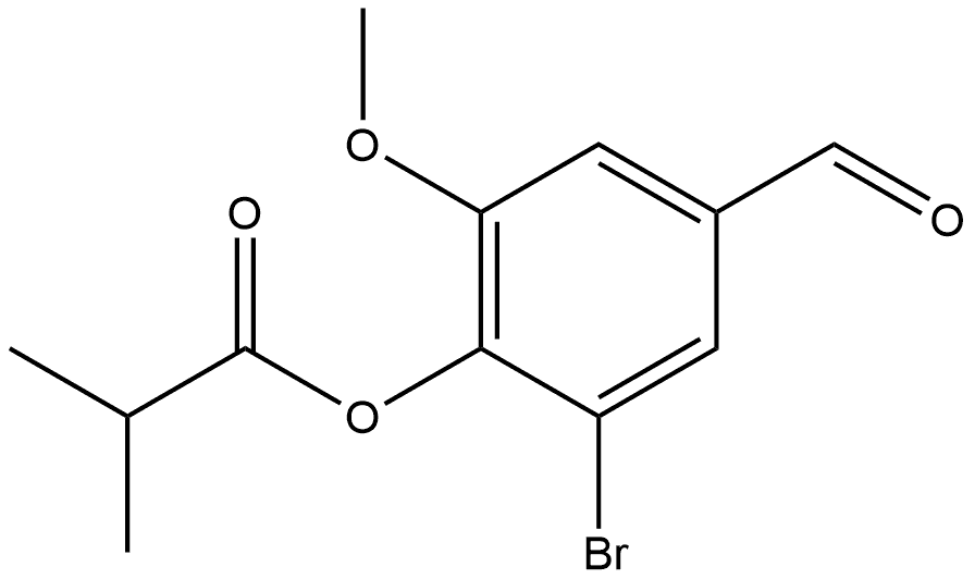 2-Bromo-4-formyl-6-methoxyphenyl 2-methylpropanoate Structure