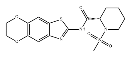 2-Piperidinecarboxamide, N-(6,7-dihydro[1,4]dioxino[2,3-f]benzothiazol-2-yl)-1-(methylsulfonyl)-, (2S)- Structure