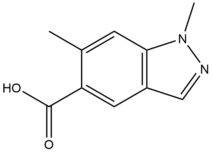 1H-Indazole-5-carboxylic acid, 1,6-dimethyl- 구조식 이미지