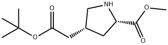 3-Pyrrolidineacetic acid, 5-(methoxycarbonyl)-, 1,1-dimethylethyl ester, (3R-cis)- (9CI) Structure