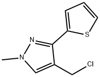 1H-Pyrazole, 4-(chloromethyl)-1-methyl-3-(2-thienyl)- Structure