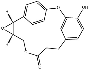 (2S,4R)-13-Hydroxy-3,6,15-trioxatetracyclo[14.2.2.110,14.02,4]henicosa-10,12,14(21),16,18(1),19-hexaene-7-one 구조식 이미지