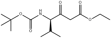 Hexanoic acid, 4-[[(1,1-dimethylethoxy)carbonyl]amino]-5-methyl-3-oxo-, ethyl ester, (4R)- Structure