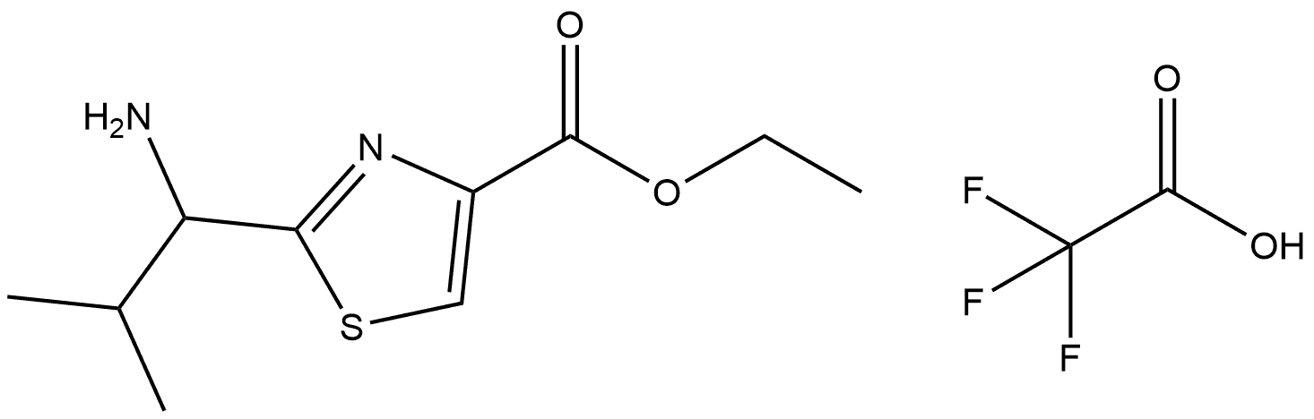 ethyl 2-(1-amino-2-methylpropyl)thiazole-4-carboxylate 2,2,2-trifluoroacetate Structure