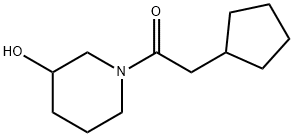 Ethanone, 2-cyclopentyl-1-(3-hydroxy-1-piperidinyl)- Structure