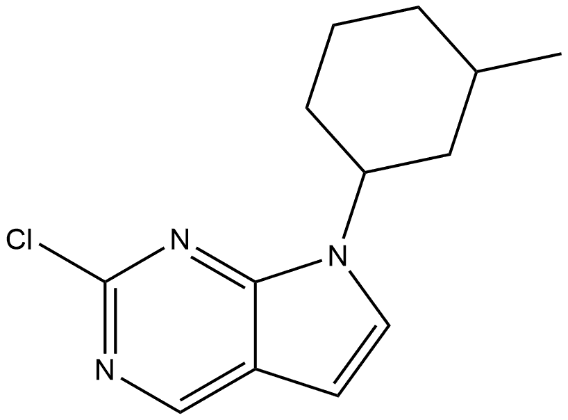 2-chloro-7-(3-methylcyclohexyl)-7H-pyrrolo[2,3-d]pyrimidine 구조식 이미지