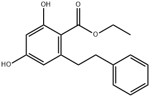 Benzoic acid, 2,4-dihydroxy-6-(2-phenylethyl)-, ethyl ester Structure