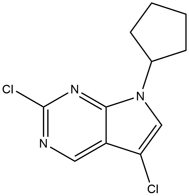 2,5-dichloro-7-cyclopentyl-7H-pyrrolo[2,3-d]pyrimidine Structure