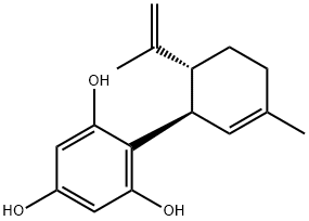 1,3,5-Benzenetriol, 2-[(1R,6R)-3-methyl-6-(1-methylethenyl)-2-cyclohexen-1-yl]- Structure