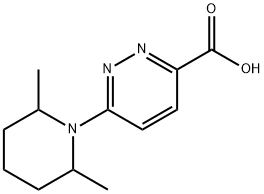 3-Pyridazinecarboxylic acid, 6-(2,6-dimethyl-1-piperidinyl)- Structure