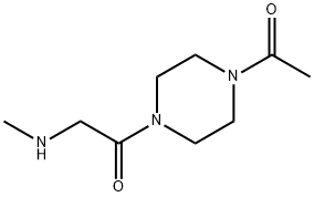 Ethanone, 1-(4-acetyl-1-piperazinyl)-2-(methylamino)- Structure