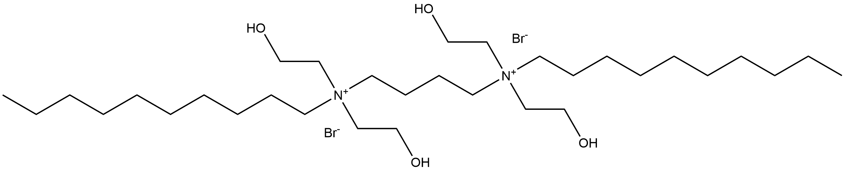 butanediyl-1,4-bis(decyl dihydroxyethyl ammonium bromide) Structure