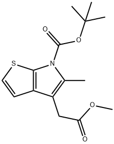 tert-butyl 4-(2-methoxy-2-oxoethyl)-5-methyl-6H-thieno[2,3-b]pyrrole-6-carboxylate Structure