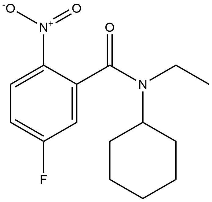 N-cyclohexyl-N-ethyl-5-fluoro-2-nitrobenzamide 구조식 이미지