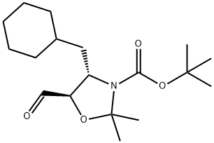 1,1-Dimethylethyl (4S,5R)-4-(cyclohexylmethyl)-5-formyl-2,2-dimethyl-3-oxazolidinecarboxylate 구조식 이미지