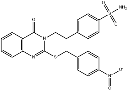 Benzenesulfonamide, 4-[2-[2-[[(4-nitrophenyl)methyl]thio]-4-oxo-3(4H)-quinazolinyl]ethyl]- Structure