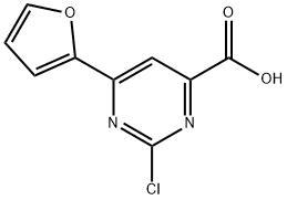 4-Pyrimidinecarboxylic acid, 2-chloro-6-(2-furanyl)- Structure