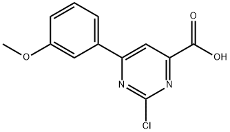 4-Pyrimidinecarboxylic acid, 2-chloro-6-(3-methoxyphenyl)- Structure