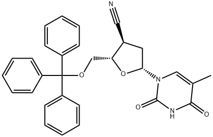 Thymidine, 3'-cyano-3'-deoxy-5'-O-(triphenylmethyl)- (9CI) 구조식 이미지