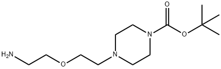1-Piperazinecarboxylic acid, 4-[2-(2-aminoethoxy)ethyl]-, 1,1-dimethylethyl ester Structure