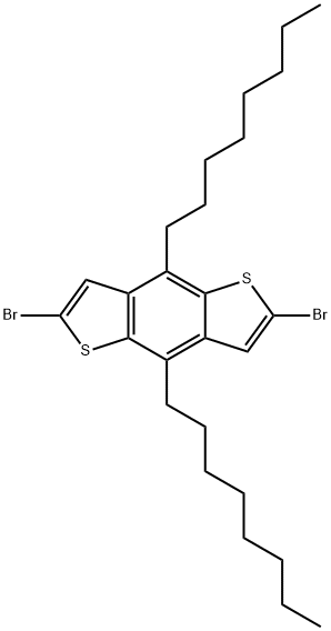 Benzo[1,2-b:4,5-b']dithiophene, 2,6-dibromo-4,8-dioctyl- 구조식 이미지