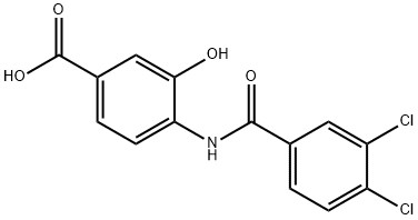 Benzoic acid, 4-[(3,4-dichlorobenzoyl)amino]-3-hydroxy- Structure