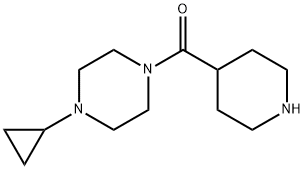 1-cyclopropyl-4-(piperidine-4-carbonyl)piperazine 구조식 이미지