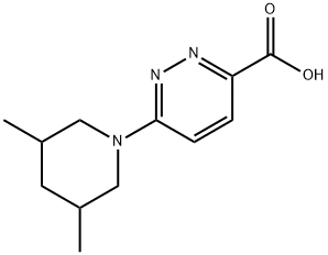 3-Pyridazinecarboxylic acid, 6-(3,5-dimethyl-1-piperidinyl)- 구조식 이미지