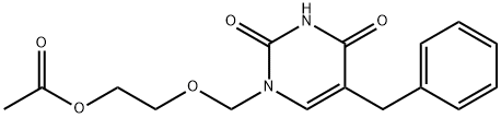 2,4(1H,3H)-Pyrimidinedione, 1-[[2-(acetyloxy)ethoxy]methyl]-5-(phenylmethyl)- 구조식 이미지