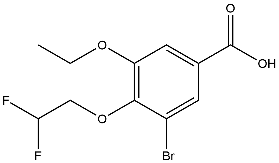 3-Bromo-4-(2,2-difluoroethoxy)-5-ethoxybenzoic acid Structure