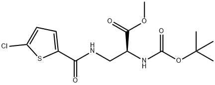 L-Alanine, 3-[[(5-chloro-2-thienyl)carbonyl]amino]-N-[(1,1-dimethylethoxy)carbonyl]-, methyl ester 구조식 이미지