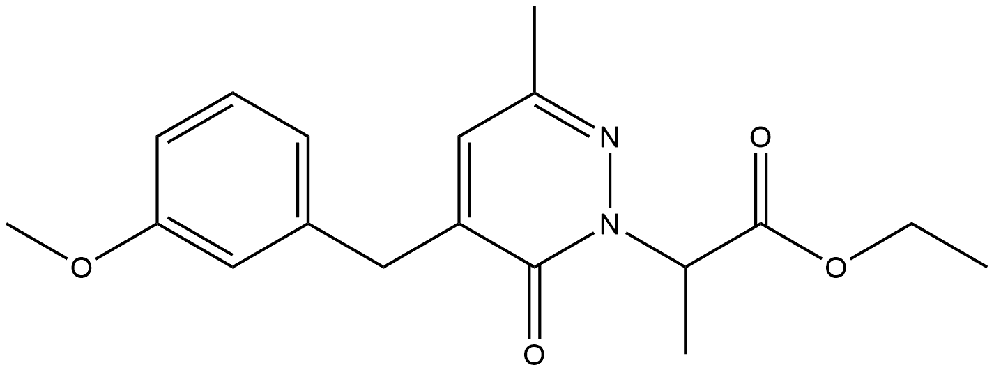 1(6H)-Pyridazineacetic acid, 5-[(3-methoxyphenyl)methyl]-α,3-dimethyl-6-oxo-, ethyl ester Structure