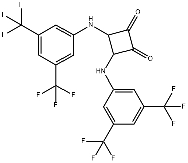 1,2-Cyclobutanedione, 3,4-bis[[3,5-bis(trifluoromethyl)phenyl]amino]- Structure