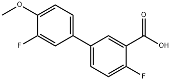 2-Fluoro-5-(3-fluoro-4-methoxyphenyl)benzoic acid Structure