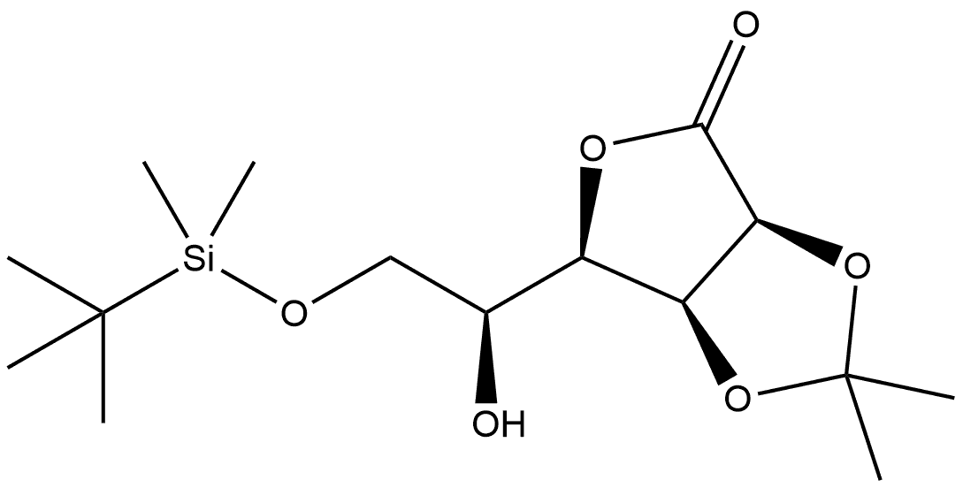 L-Gulonic acid, 6-O-[(1,1-dimethylethyl)dimethylsilyl]-2,3-O-(1-methylethylidene)-, γ-lactone Structure