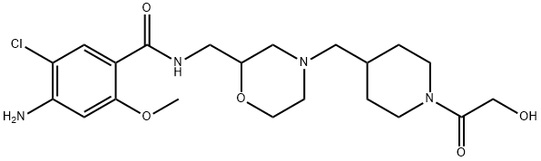 4-Amino-5-chloro-N-[[4-[[1-(2-hydroxyacetyl)-4-piperidinyl]methyl]-2-morpholinyl]methyl]-2-methoxybenzamide Structure