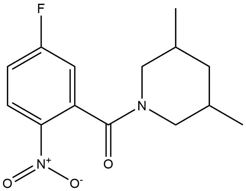 (3,5-dimethylpiperidin-1-yl)(5-fluoro-2-nitrophenyl)methanone Structure