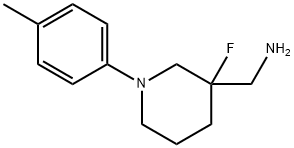 3-Piperidinemethanamine, 3-fluoro-1-(4-methylphenyl)- Structure