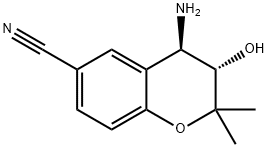 2H-1-Benzopyran-6-carbonitrile, 4-amino-3,4-dihydro-3-hydroxy-2,2-dimethyl-, (3S,4R)- Structure