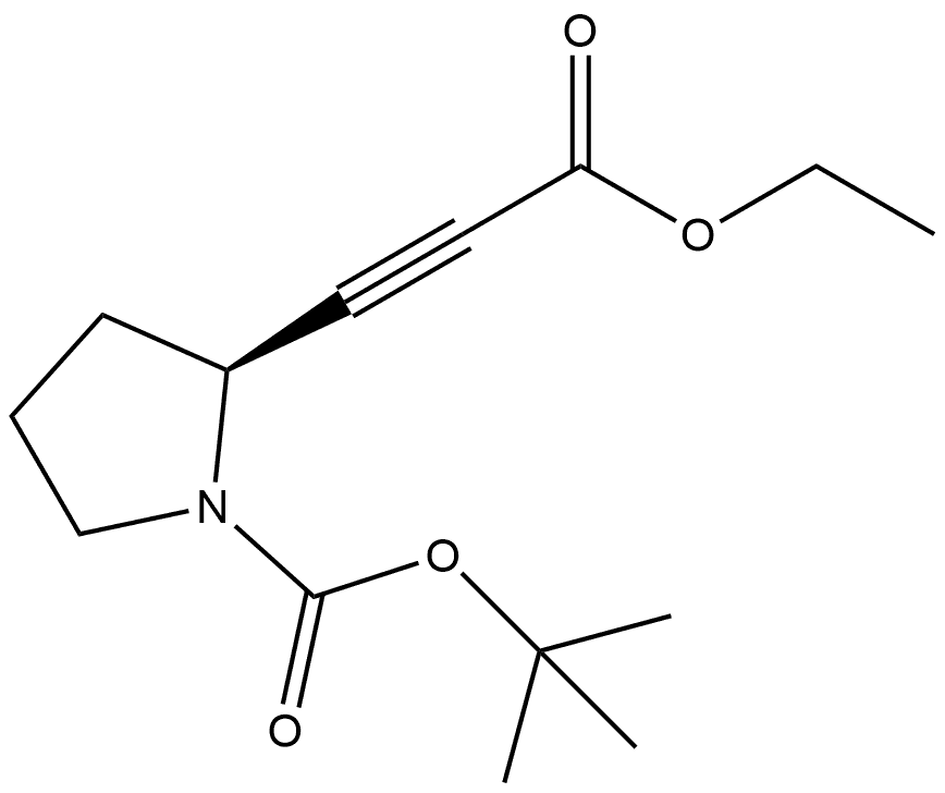 1,1-Dimethylethyl (2S)-2-(3-ethoxy-3-oxo-1-propyn-1-yl)-1-pyrrolidinecarboxylate Structure