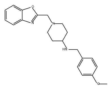 4-Piperidinamine, 1-(2-benzoxazolylmethyl)-N-[(4-methoxyphenyl)methyl]- Structure