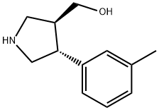 3-Pyrrolidinemethanol, 4-(3-methylphenyl)-, (3S,4R)- Structure